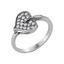 Серебряное кольцо в форме сердца с фианитами  2386348